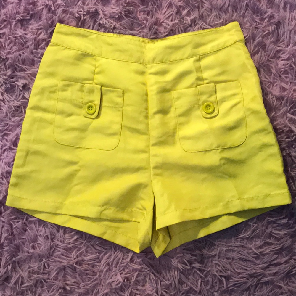Neon High-Waste Shorts